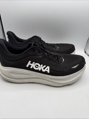 Hoka Bondi 9 men’s 14 2E wide ode shoe Black and White Cushioned Running S13